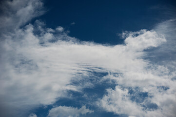 Clouds and sun in blue sky