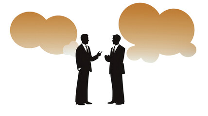  Business Communication Icon with Two Speech Bubbles Isolated on White Background