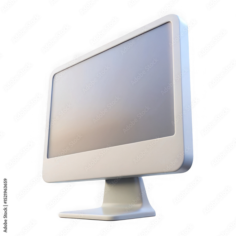 Poster white computer monitor isolated on transparent background