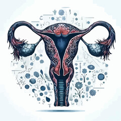 Obraz premium digital artistic illustration of the uterus 59