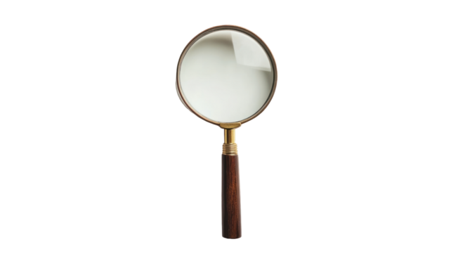  Flat Minimal Magnifying Glass with Graph Icon on White Background