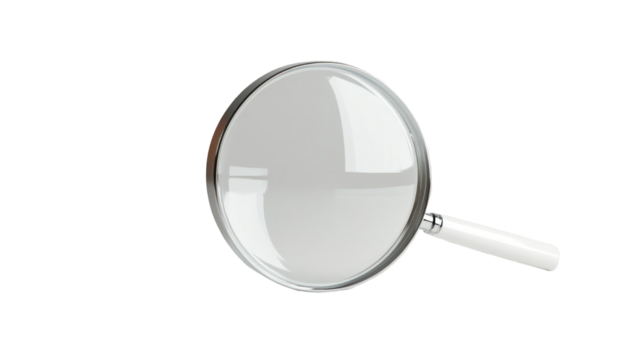  Flat Minimal Magnifying Glass with Graph Icon on White Background