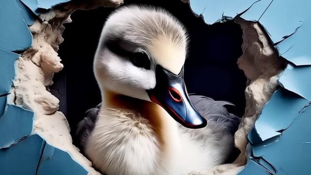 Niedlicher kleiner Schwan