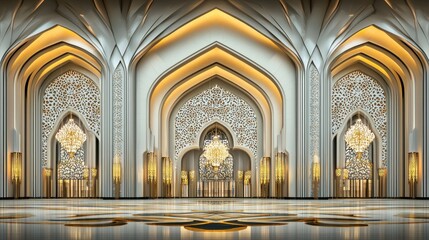 Obraz premium An elegant interior showcasing grand arches and ornate decorative elements