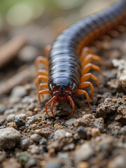 Obraz premium Close up centipede with a natural background