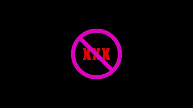 not adults only content sign. Cross mark, X mark, simple checkbox, tick, Red X letter, crossed lines , no entry icon animation
