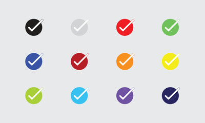 Tick Symbols, Check Mark Vector Design. The subtle grid background emphasizes precision and alignment, making it perfect for professional design systems.