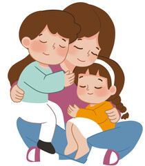 Mom with daughter and son