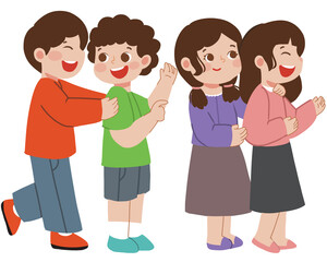 Obraz premium children queue