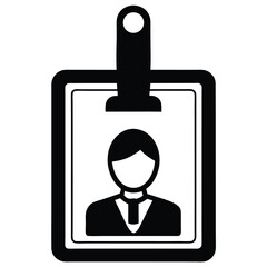 eceptionist element isolated visitor badge holder on white background