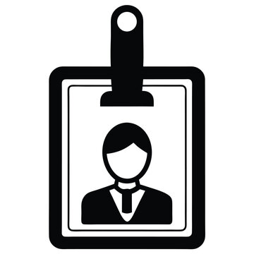 eceptionist element isolated visitor badge holder on white background