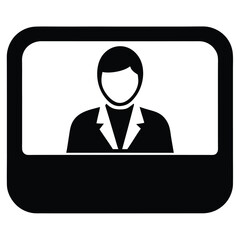 receptionist element isolated business card on white background