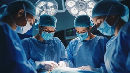 Dedicated surgical team performing operation in modern operating room with expertise - Powered by Adobe