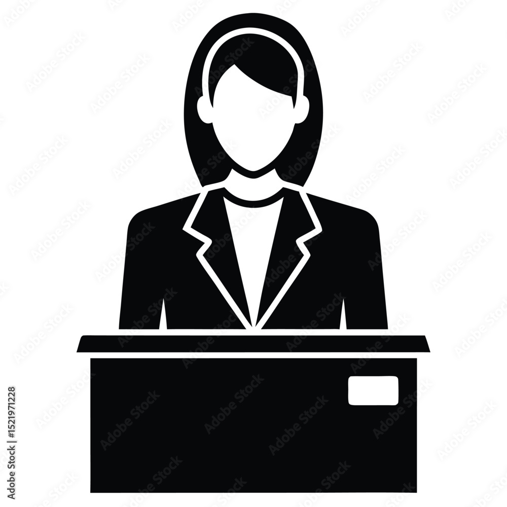 Poster receptionist element isolated folder on white background