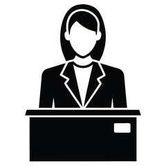 receptionist element isolated folder on white background