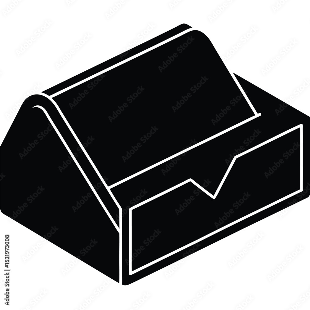 Poster receptionist element isolated inbox tray on white background