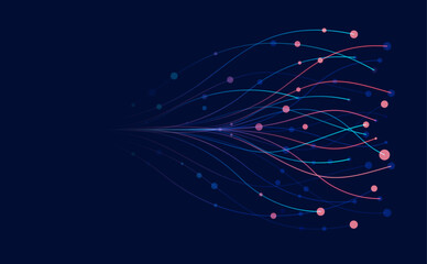 Ai technology. Concept of artificial intelligence. Dots lines. Digital, communication, science, networks