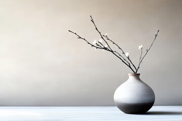Minimalist Plum Blossom Arrangement in Vase