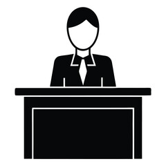 receptionist element isolated office decor on white background