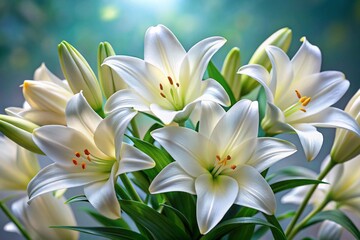 Fototapeta premium bouquet of white lilies