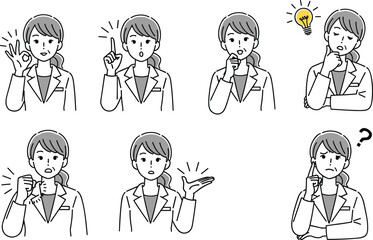 スーツの女性ジェスチャーセット