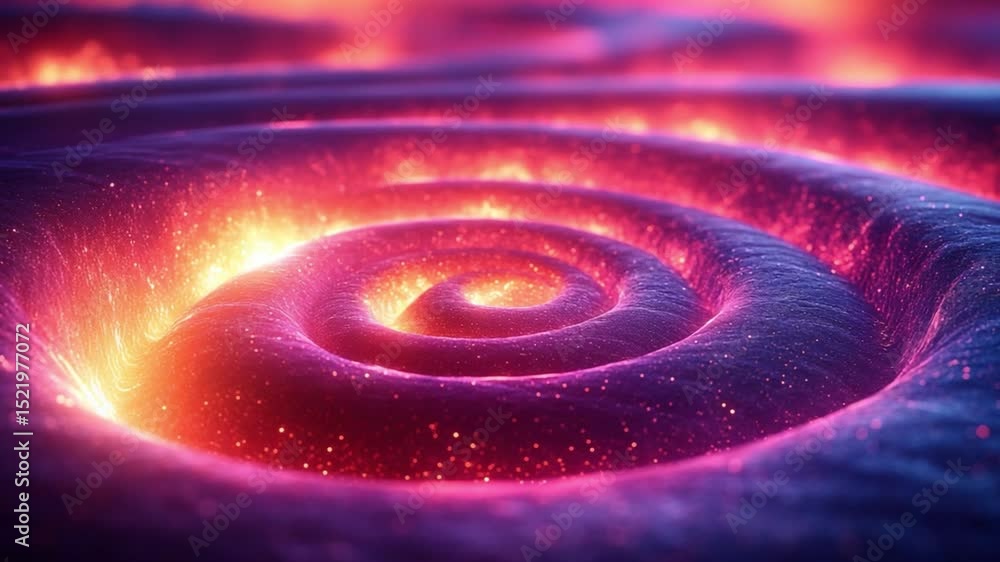 Leinwandbilder Cosmic Whirlwind: A mesmerizing artistic rendering of a swirling vortex, illuminated by fiery hues of red and orange, symbolizing the vast expanse of the cosmos and its hidden wonders.