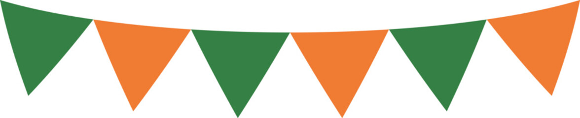 Triangle flag garland-Halloween-1- orange, green
