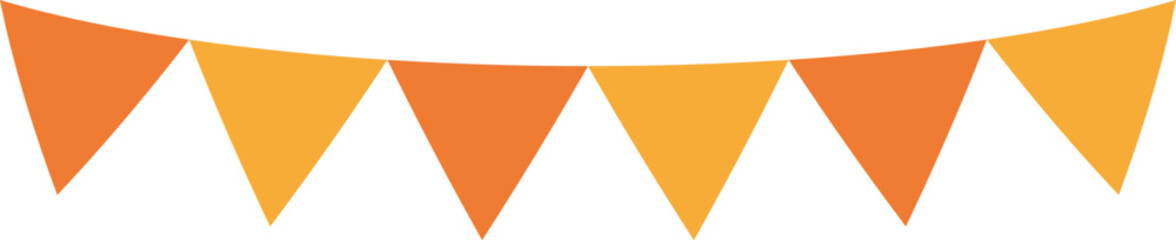 Obraz premium Triangle flag garland-Halloween-1- orange, yellow