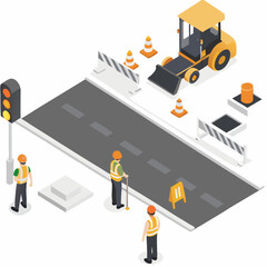 vector illustration of a construction worker with tools