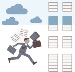 business man and cloud computing