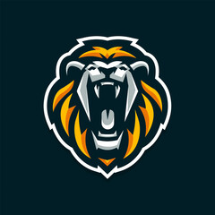 Lion roar mascot logo for sport