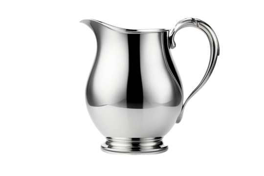 Elegant Silver Pitcher Polished Metalware jug bar 