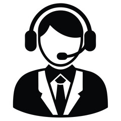 call center agent element isolated busy icon on white backgroound