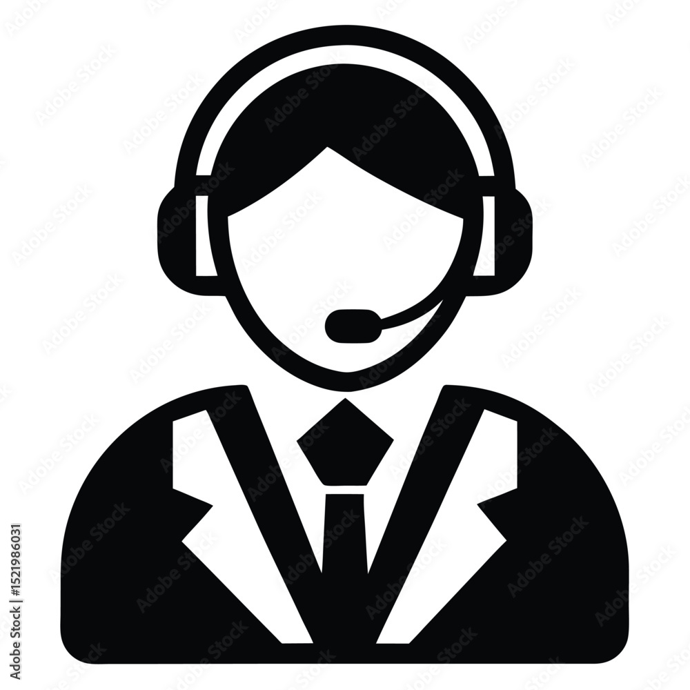 Poster call center agent element isolated call duration icon on white background