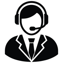Call center agent element isolated call duration icon on white background