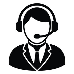 Call center agent element isolated call disconnect icon on white background