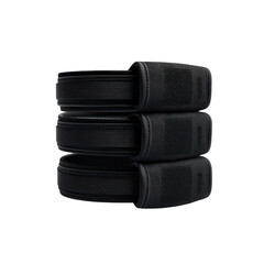 Stack of Three Black Fabric Wristbands or Fitness Bands