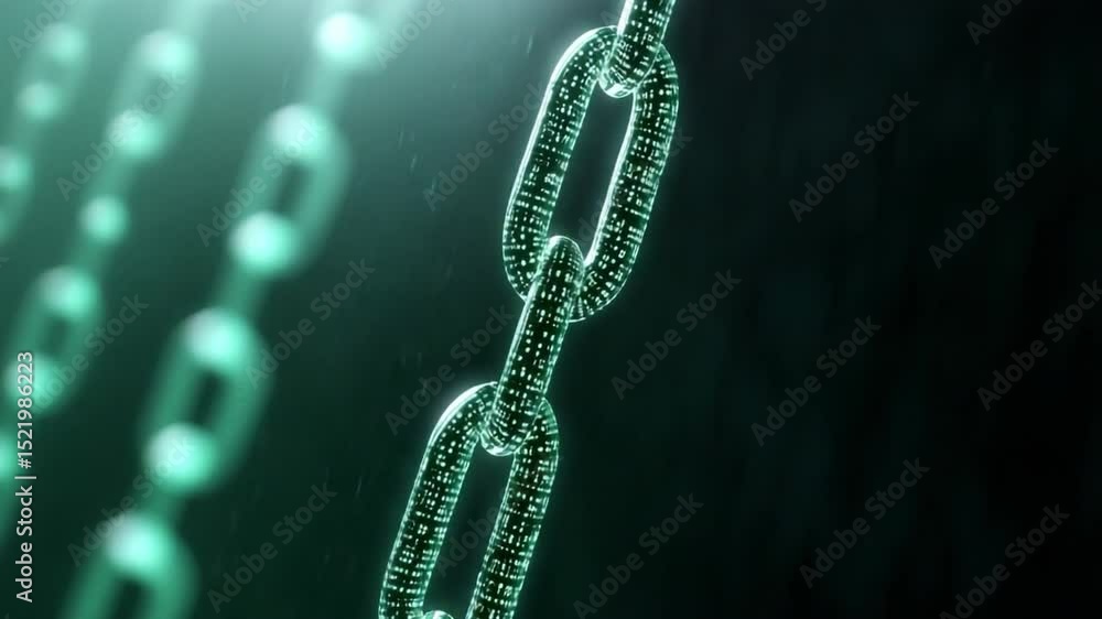 Poster Digital Blockchain: A futuristic display of interconnected digital chains, showcasing the essence of a blockchain's secure and transparent nature.