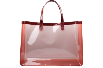 Transparent Pink Tote Bag Stylish Summer red girl 
