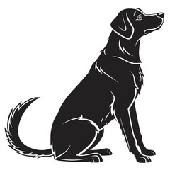 Dog Silhouette Vector in Seated Pose