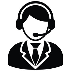 Call center agent element isolated escalation call icon on white background