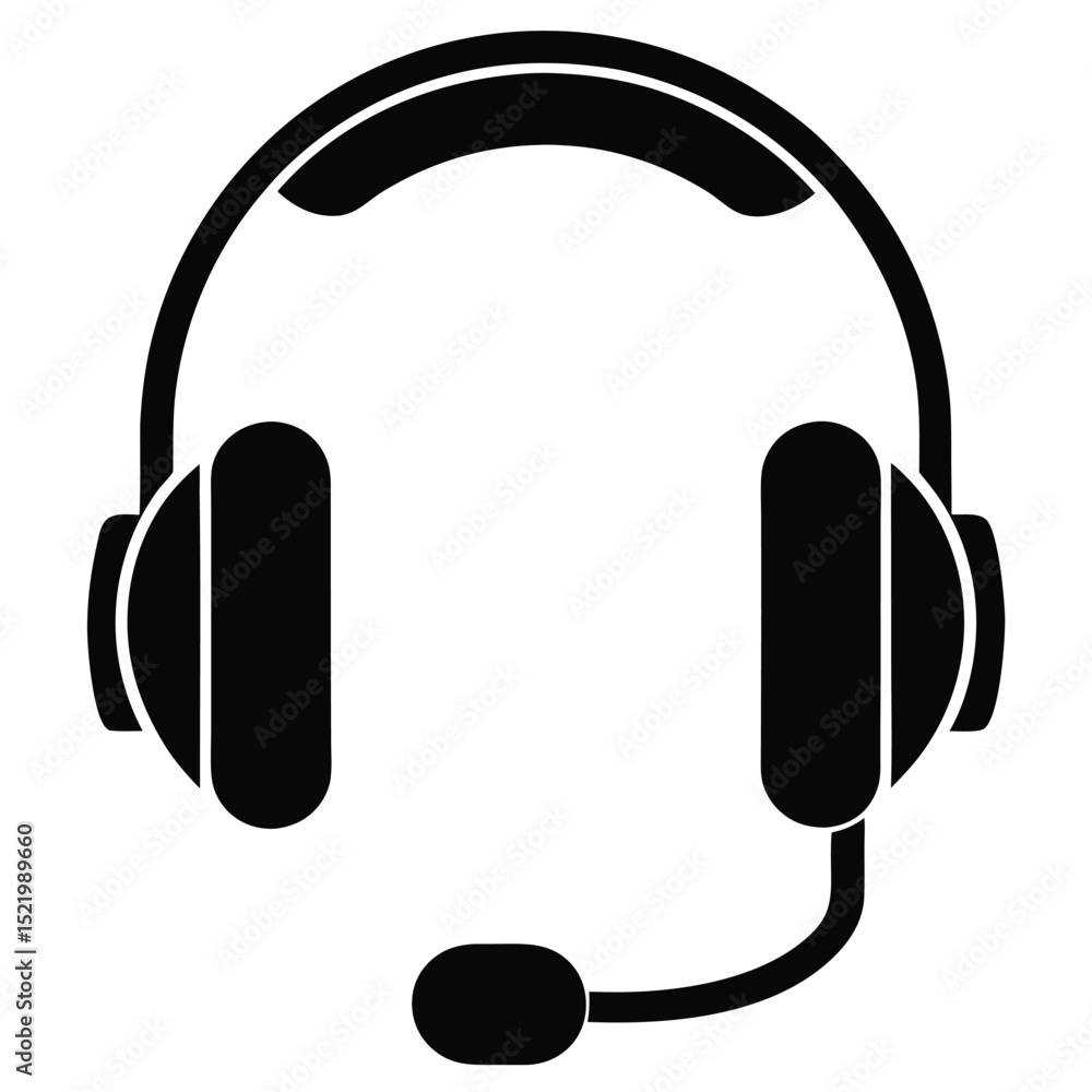 Poster call center agent element isolated headset volume control on white background