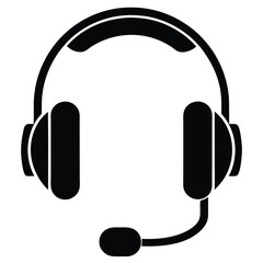 Call center agent element isolated headset volume control on white background