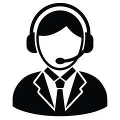 Call center agent element isolated help request icon on white background