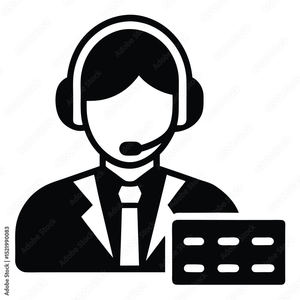 Poster call center agent element isolated keyboard shortcut card on white background