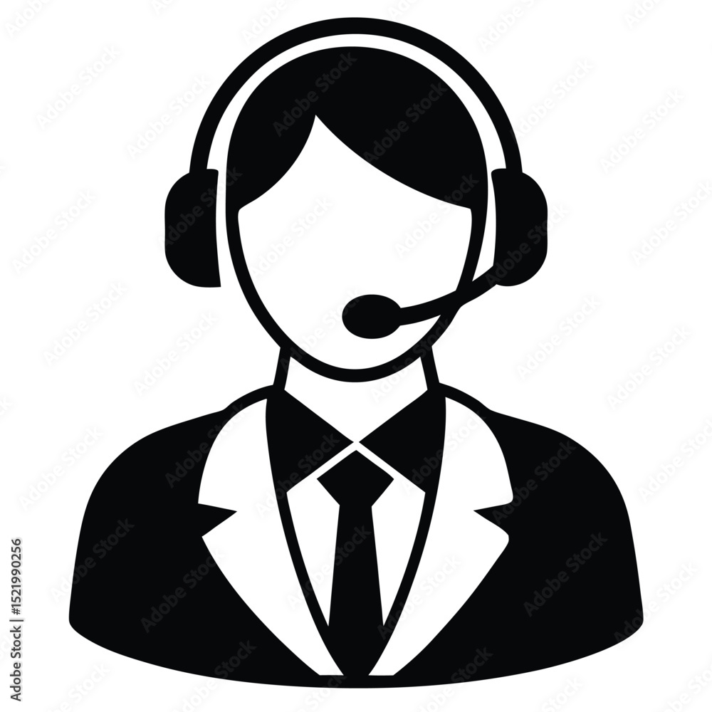 Poster call center agent element isolated knowledge base on white background