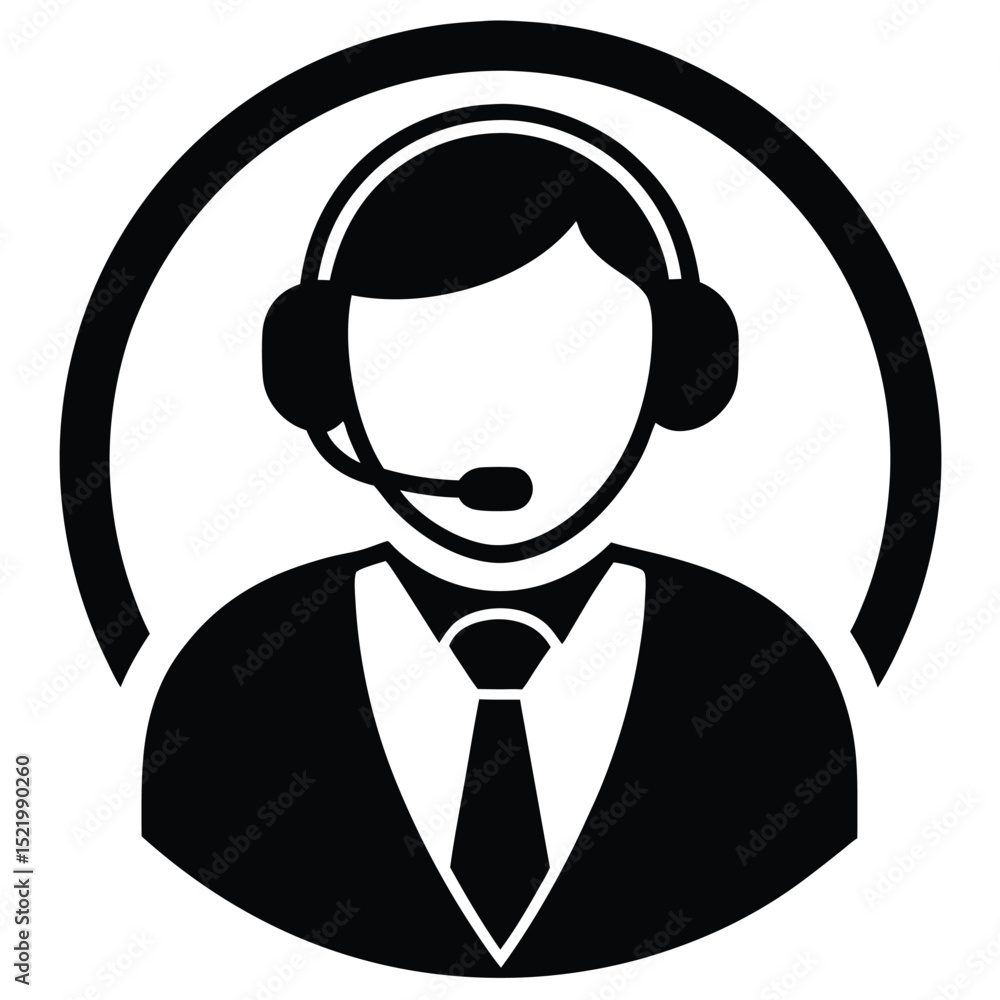 Poster call center agent element isolated live chat interface on white background