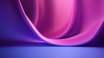 Abstract vector background with purple-blue gradient and central pink dimensional shape, minimalist modern design, high detail hyper-realistic HD style. Ideal for digital art, web graphics, social med