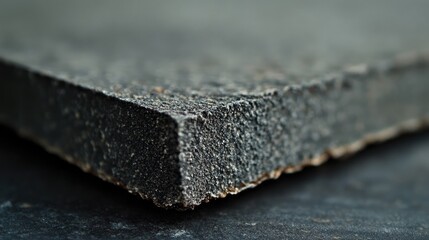 Close-up of Worn Sandpaper Edge Showing Texture and Abrasiveness