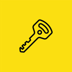 Line Art Key on Yellow Background